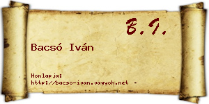 Bacsó Iván névjegykártya
