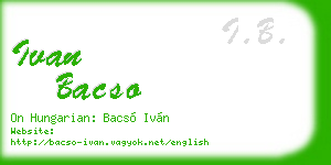 ivan bacso business card
